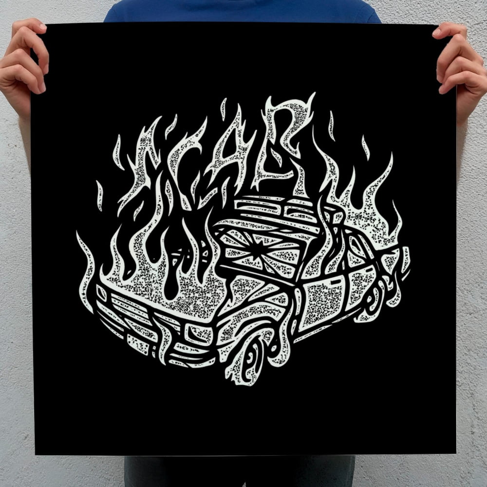 ACAB Political Punk Poster - Defund The Police Burning