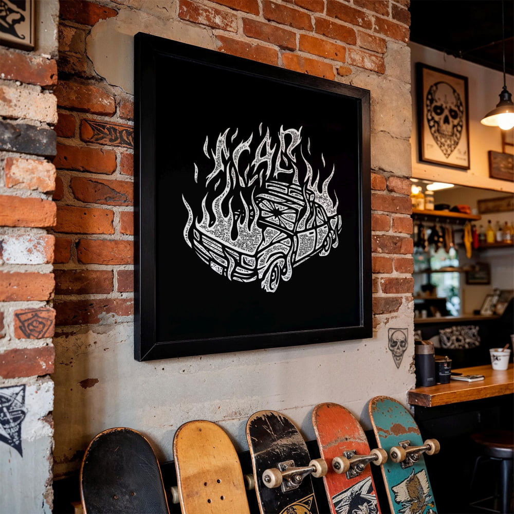 ACAB Political Punk Poster - Defund The Police Burning