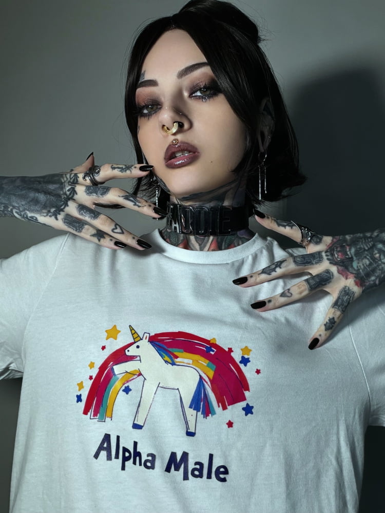 Alpha Male Shirt Unicorn Rainbow T-shirt - Death