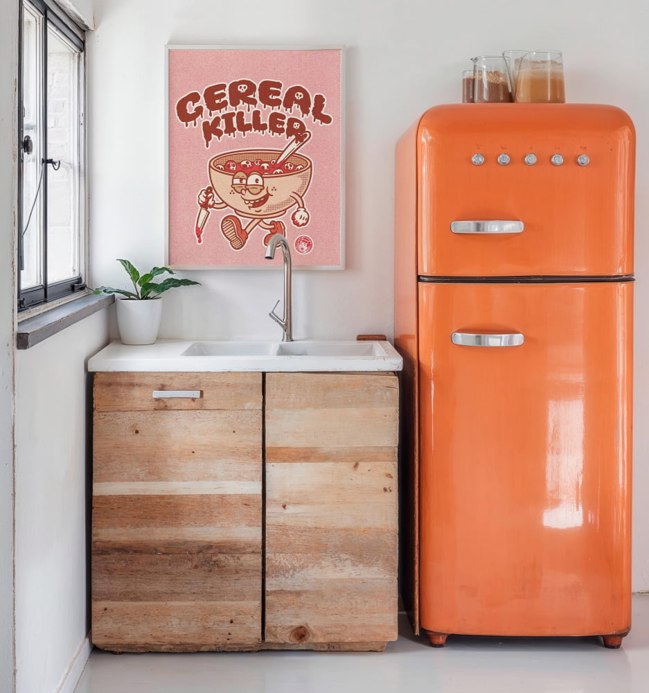 Cereal Killer Kitchen Print – Retro Quirky Breakfast Bar