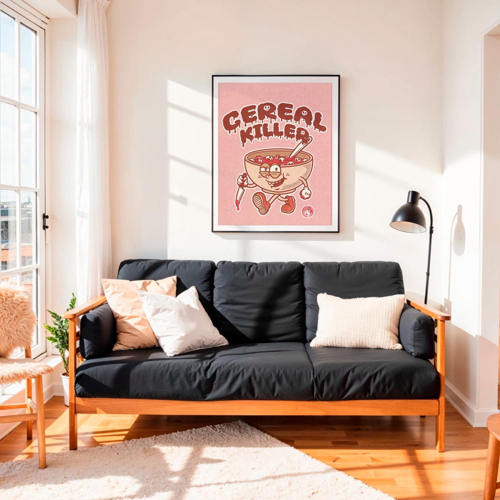 Cereal Killer Kitchen Print – Retro Quirky Breakfast Bar