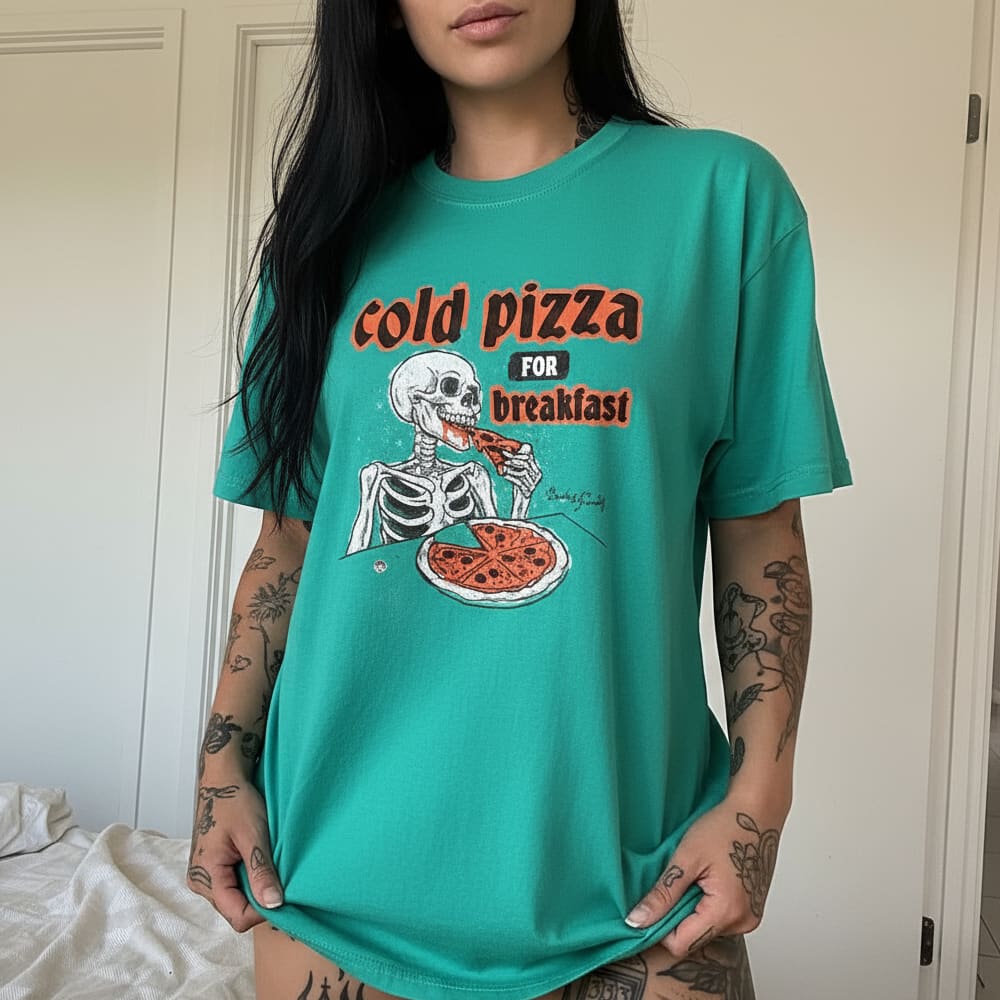 Cold Pizza T-shirt Mens - Death and Friends - Pizzeria