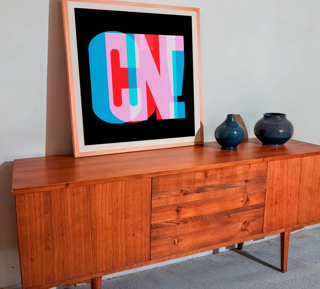 ’CUNT’ Pop Art Poster – Profanity Word Art | Offensive Wall