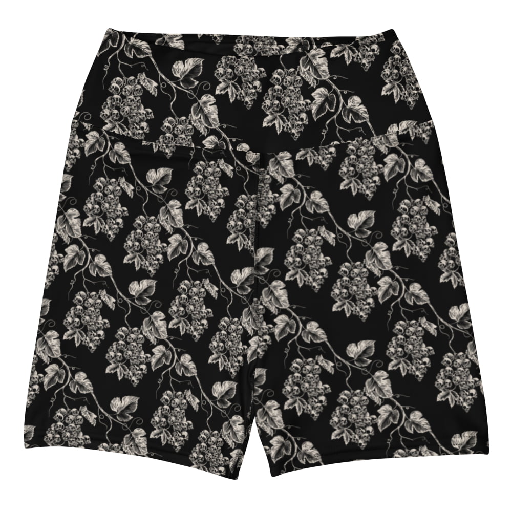 ’Dead Gravevine’ Alternative Yoga Shorts - Goth Gym Wear &