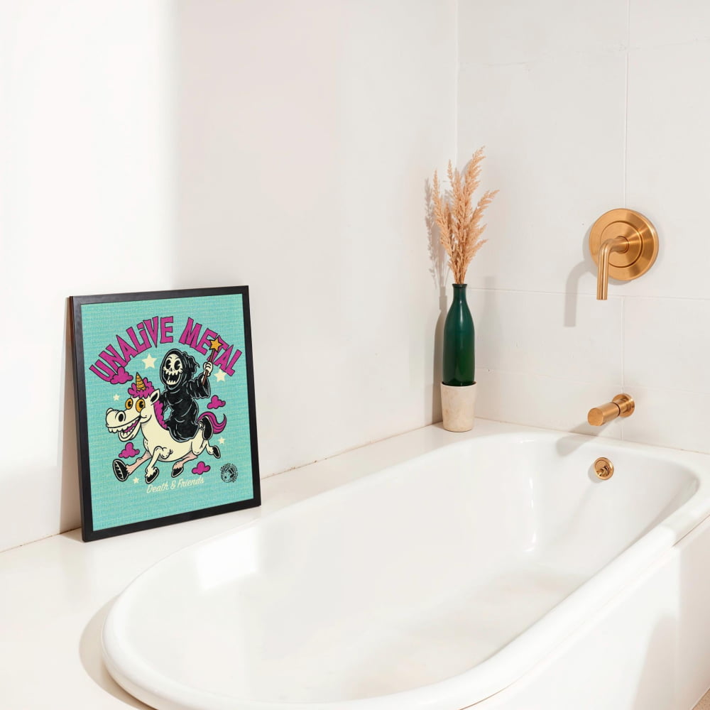 Death Metal Unicorn Poster – Unalive Metal Art | Gothic