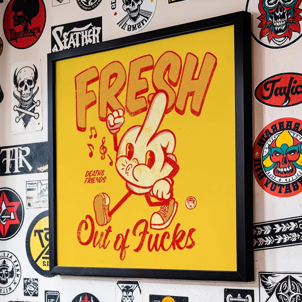 ’Fresh Out Of Fucks’ Print - Retro Mid-Century Modern Art