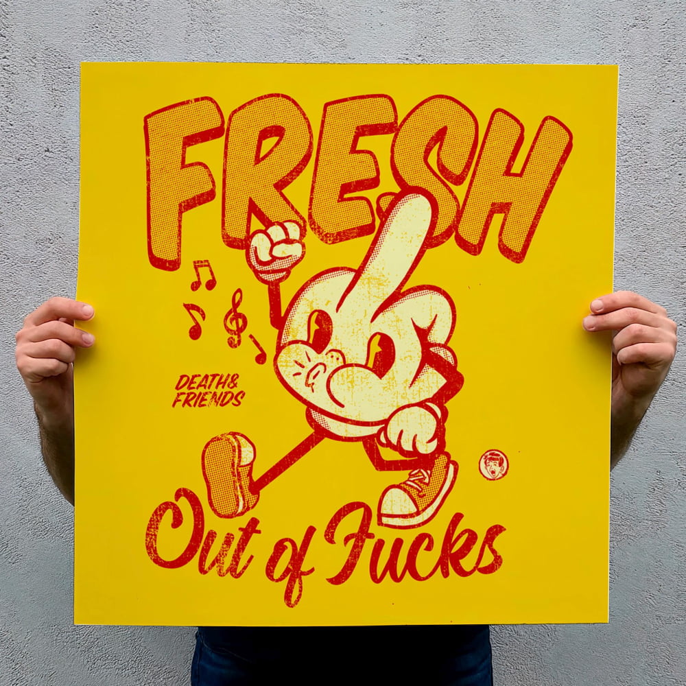’Fresh Out Of Fucks’ Print - Retro Mid-Century Modern Art