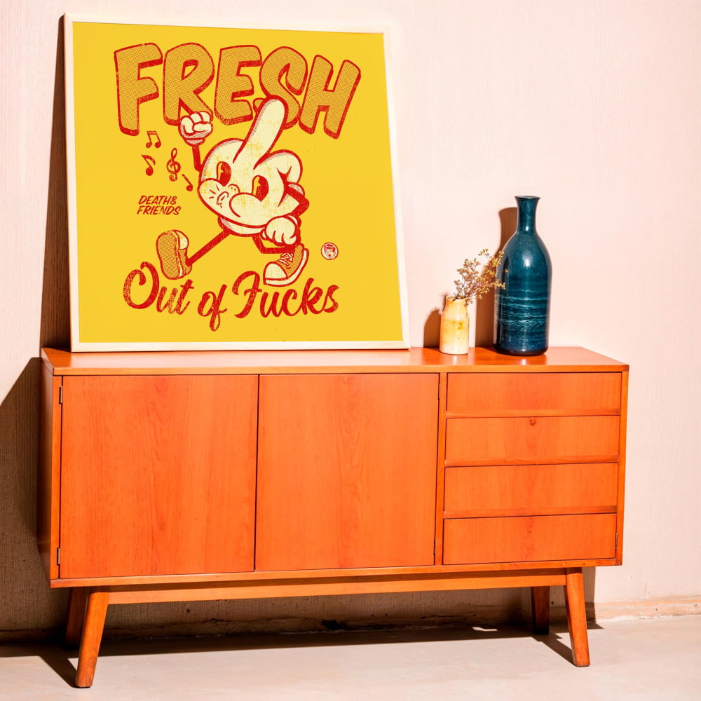 ’Fresh Out Of Fucks’ Print - Retro Mid-Century Modern Art