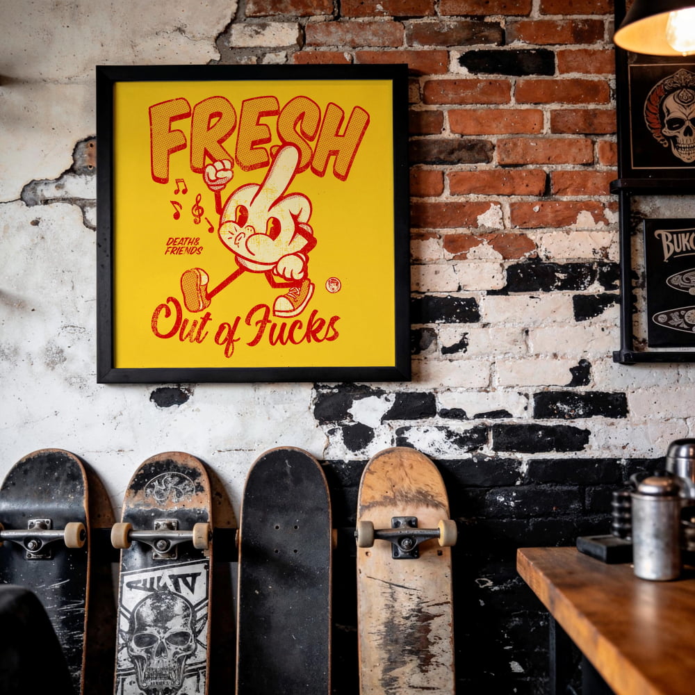 ’Fresh Out Of Fucks’ Print - Retro Mid-Century Modern Art
