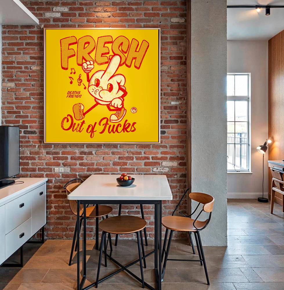’Fresh Out Of Fucks’ Print - Retro Mid-Century Modern Art