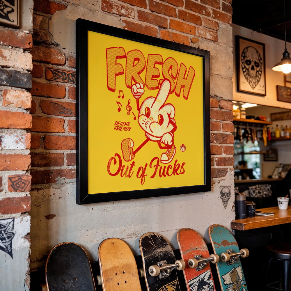 ’Fresh Out Of Fucks’ Print - Retro Mid-Century Modern Art