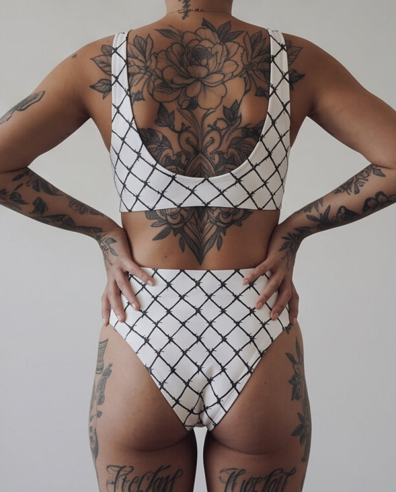 Full-Set ’Caged Daylight’ High-Waisted Barbed Wire Bikini