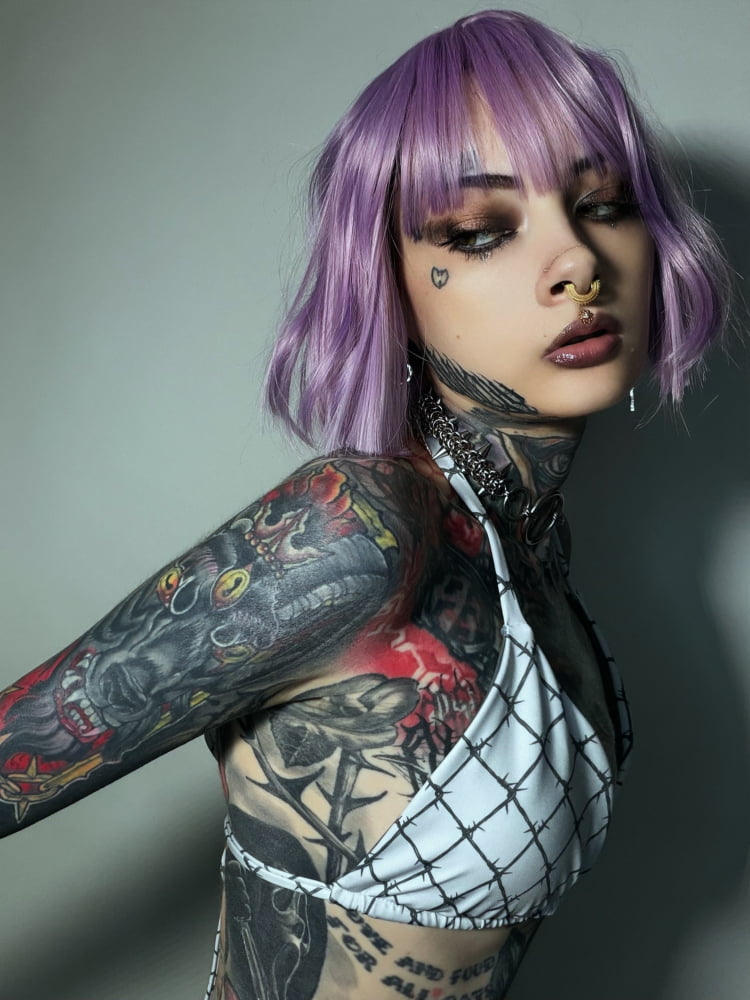 Full-Set ’Caged London’ String Punk Bikini Set - Goth