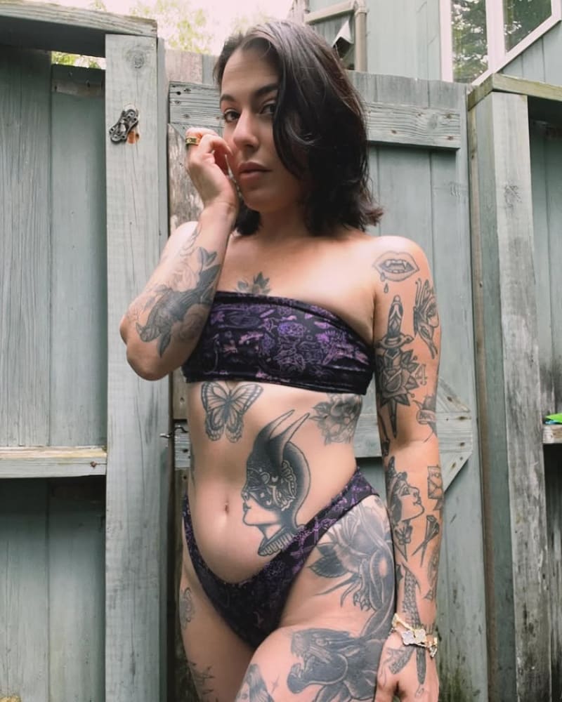 Full Set ’Carbon Sheet’ Tattoo Alternative Bikini Set –