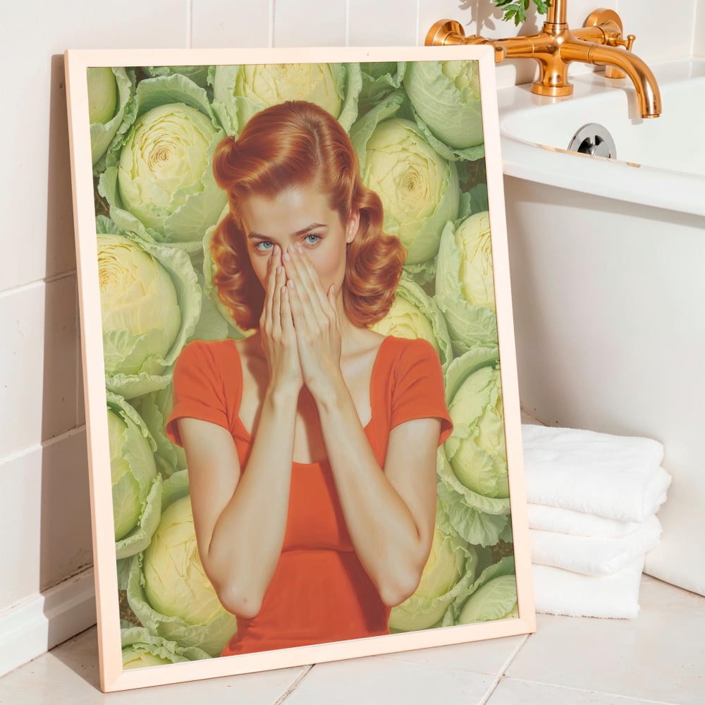Funny Bathroom Print – Retro Toilet Poster | Maximalist