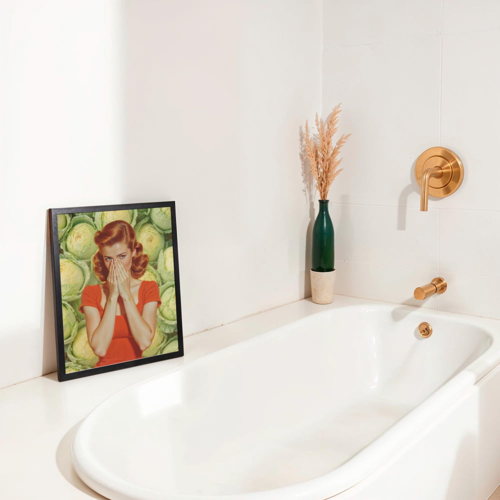 Funny Bathroom Print – Retro Toilet Poster | Maximalist