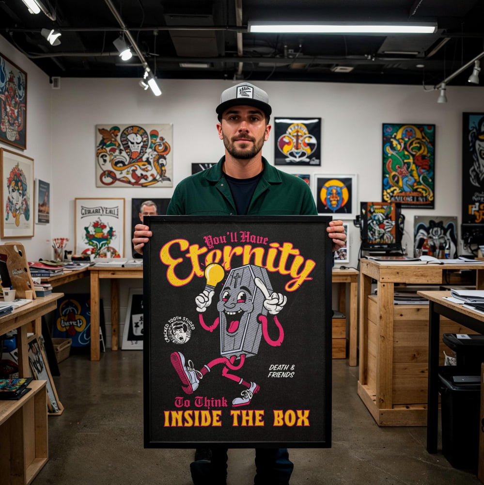 Gothic Poster – Retro Mascot Art Featuring Eternity Inside