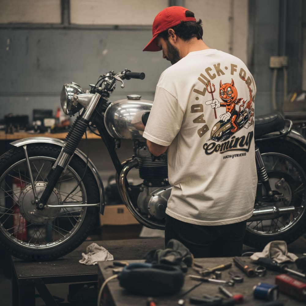 Heavyweight ’Bad Luck’ Oversized T-shirt - Tattoo Inspired