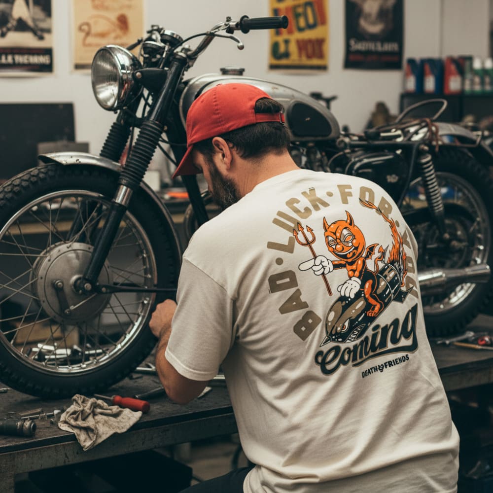 Heavyweight ’Bad Luck’ Oversized T-shirt - Tattoo Inspired