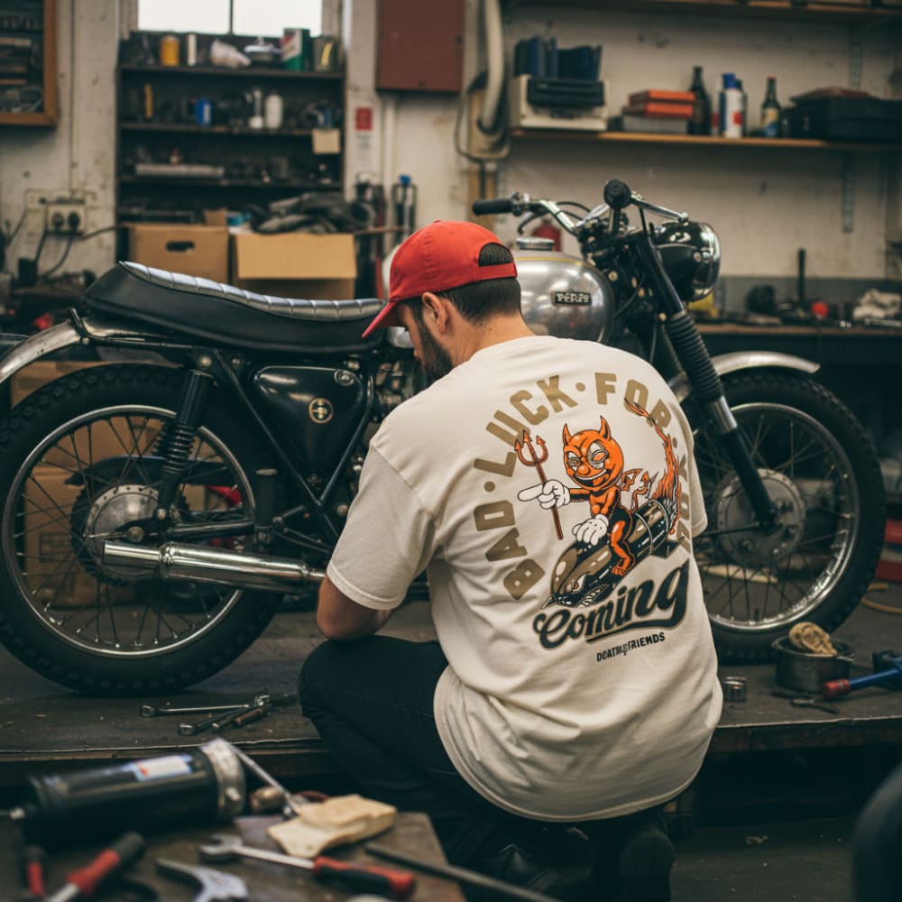 Heavyweight ’Bad Luck’ Oversized T-shirt - Tattoo Inspired