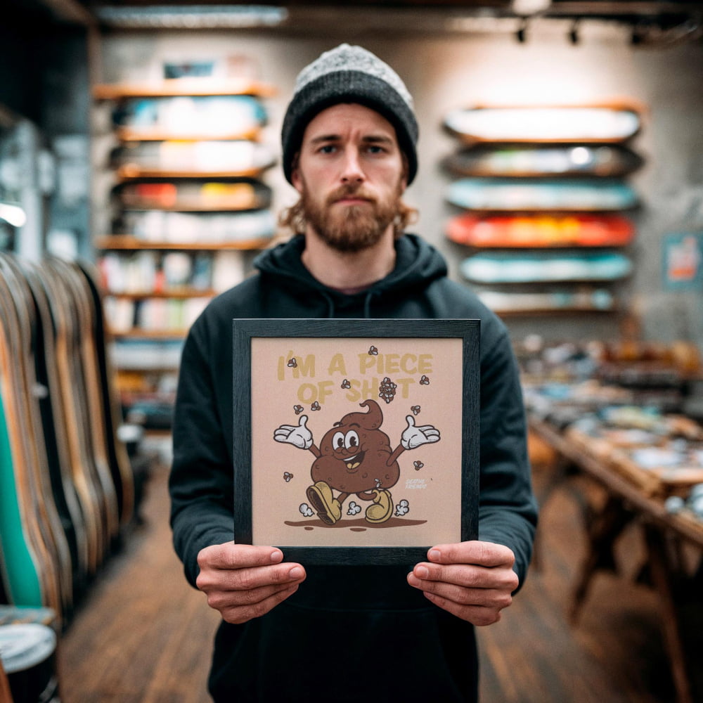’I’m a Piece of Shit’ Funny Rude Framed Art – Dark Humor