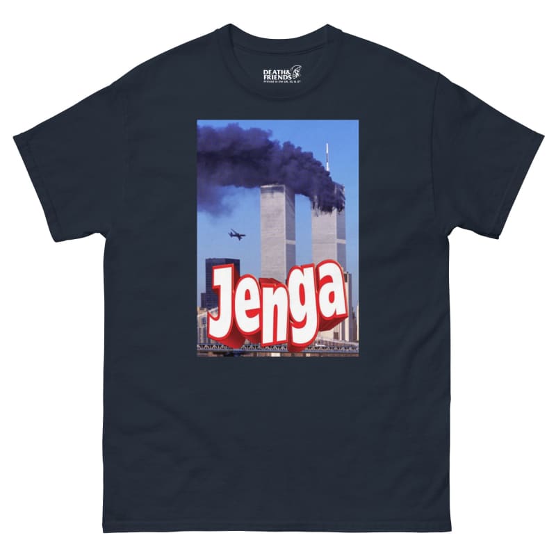 Jenga Twin-Towers T-shirt - Navy / S