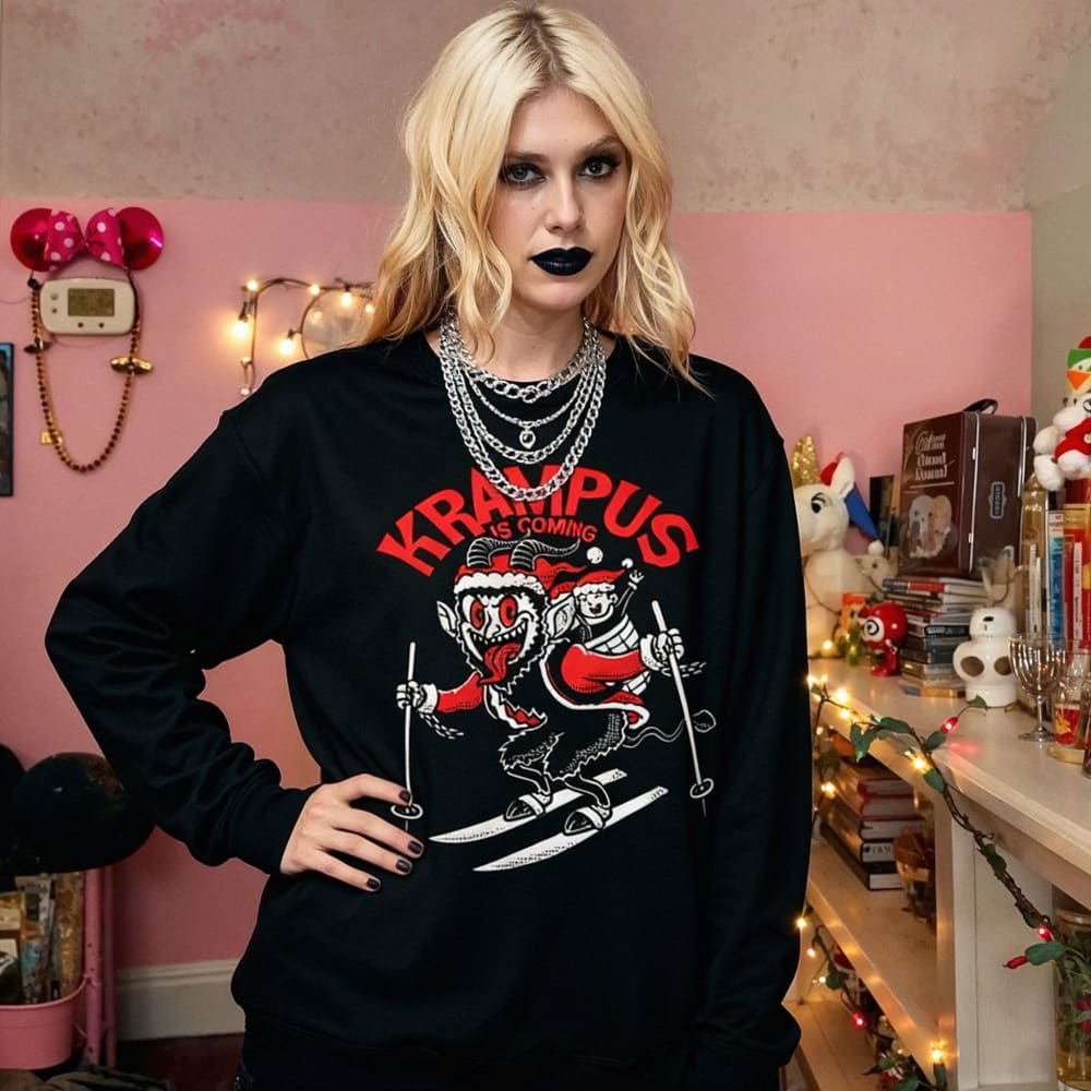 Krampus is Coming sweatshirt - Goth Xmas Sweater & Punk