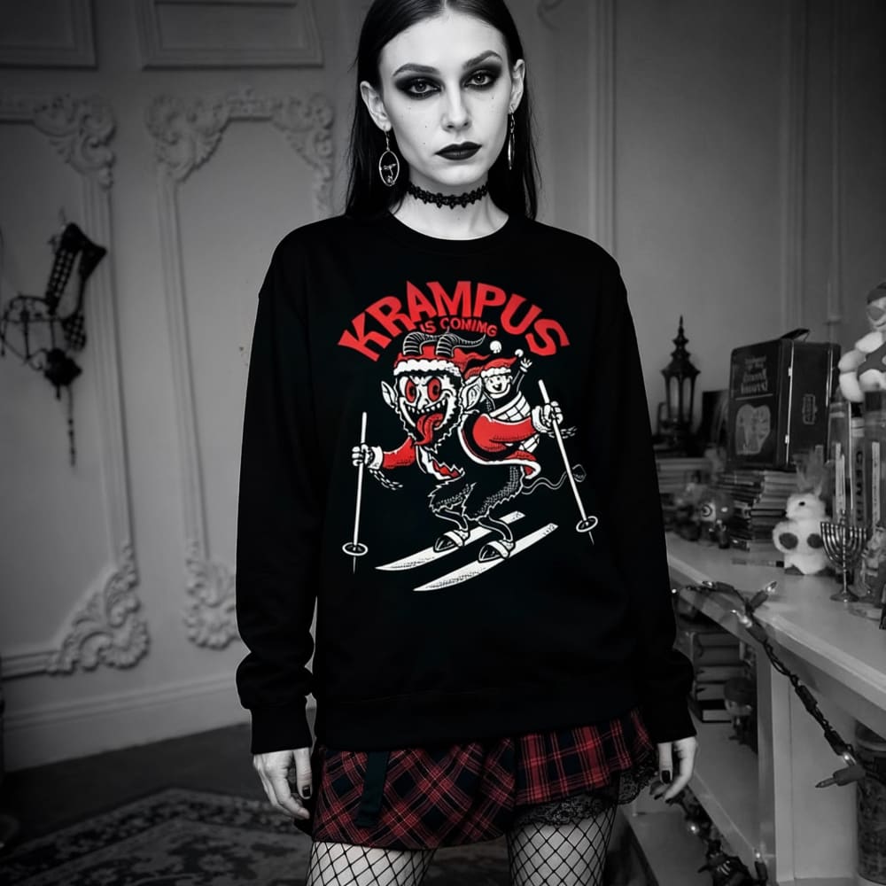 Krampus is Coming sweatshirt - Goth Xmas Sweater & Punk