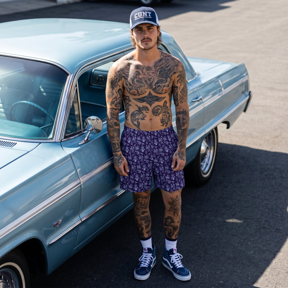 ’Midnight’ Witch Swim Shorts - Goth Swim Trunks - Witchy