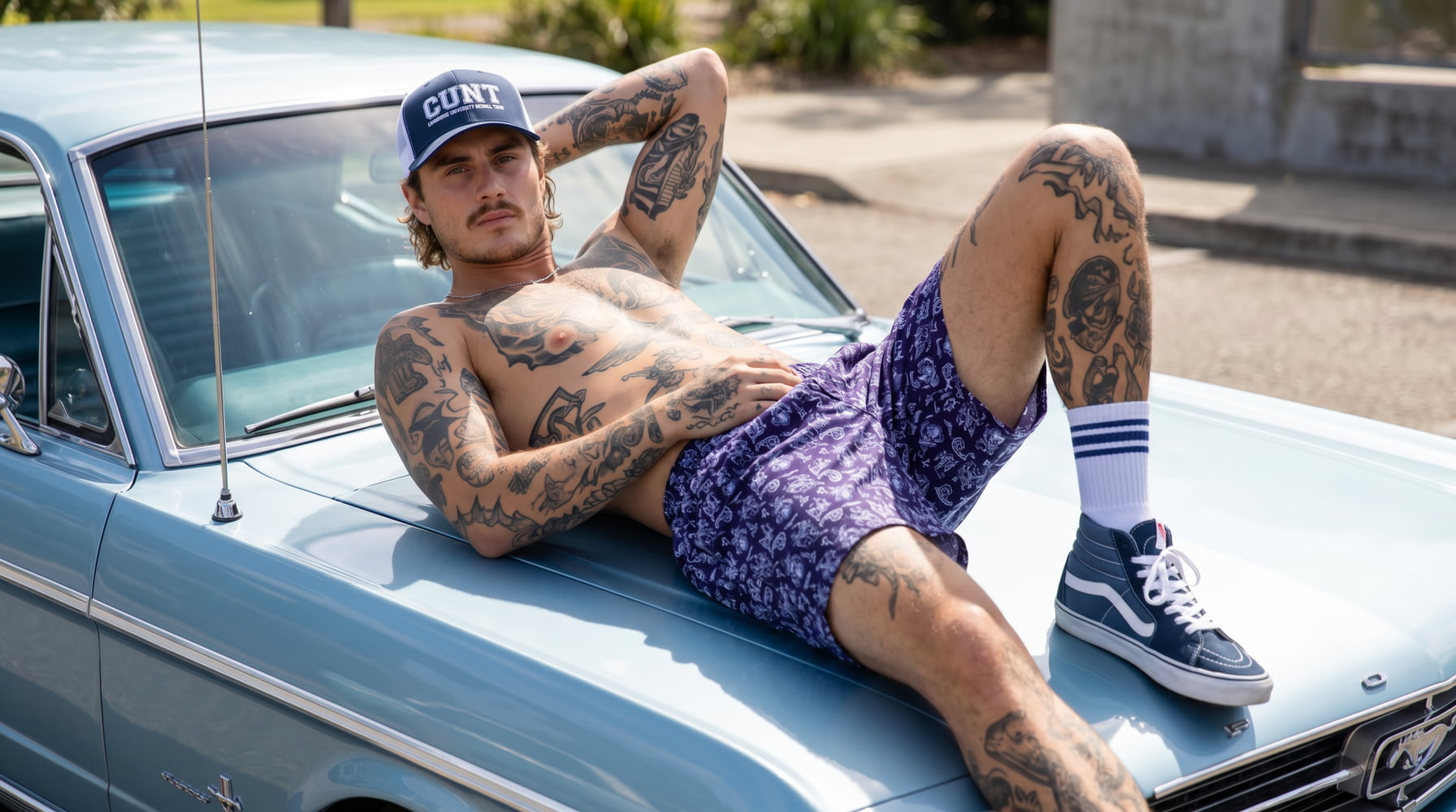 ’Midnight’ Witch Swim Shorts - Goth Swim Trunks - Witchy