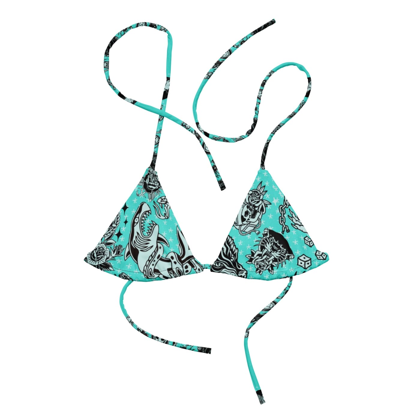 ’Nautical’ Tattoo Eco-Friendly String Bikini Top