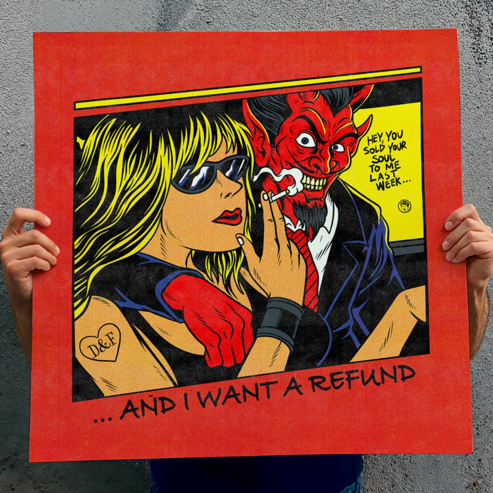 ’No Backsies’ Punk Art Print | Pop Art Poster – Satan Loves