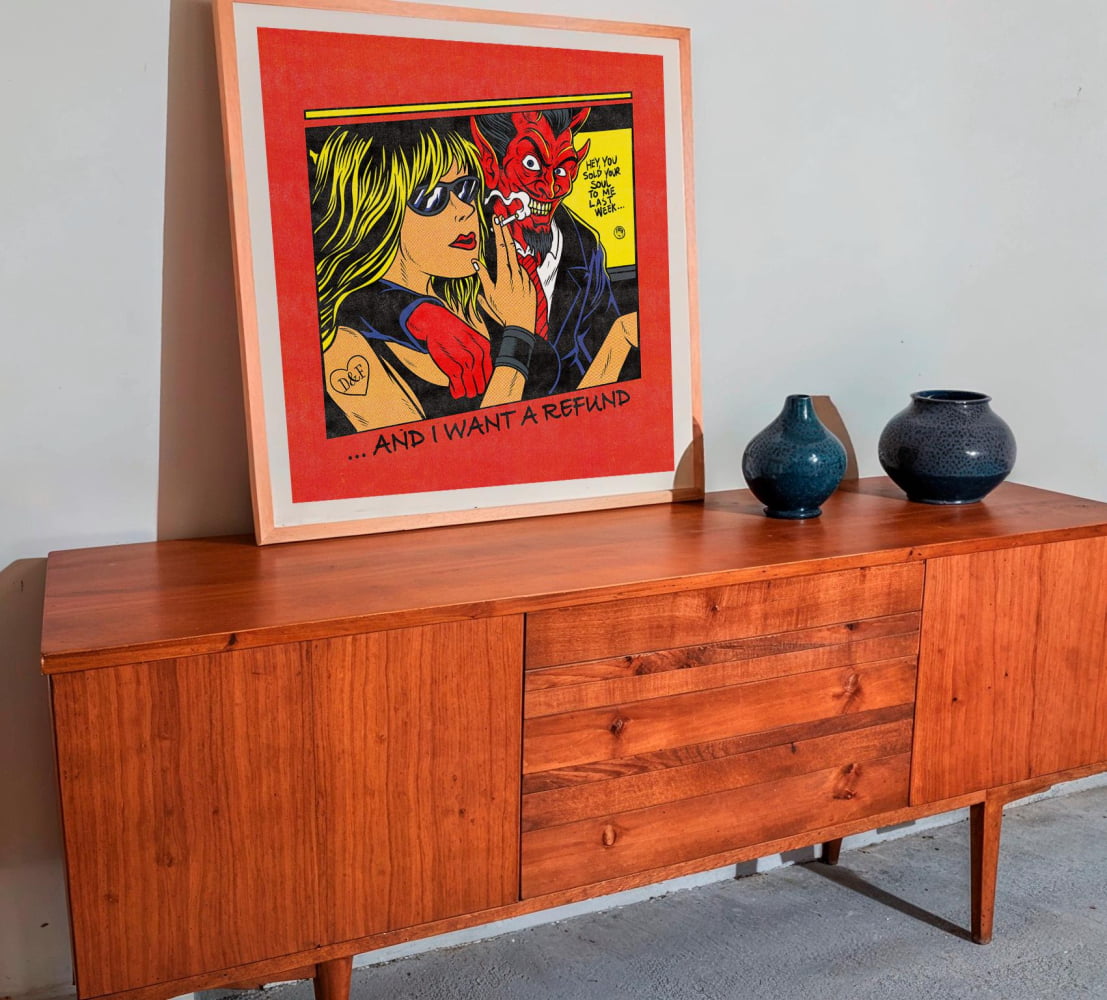 ’No Backsies’ Punk Art Print | Pop Art Poster – Satan Loves