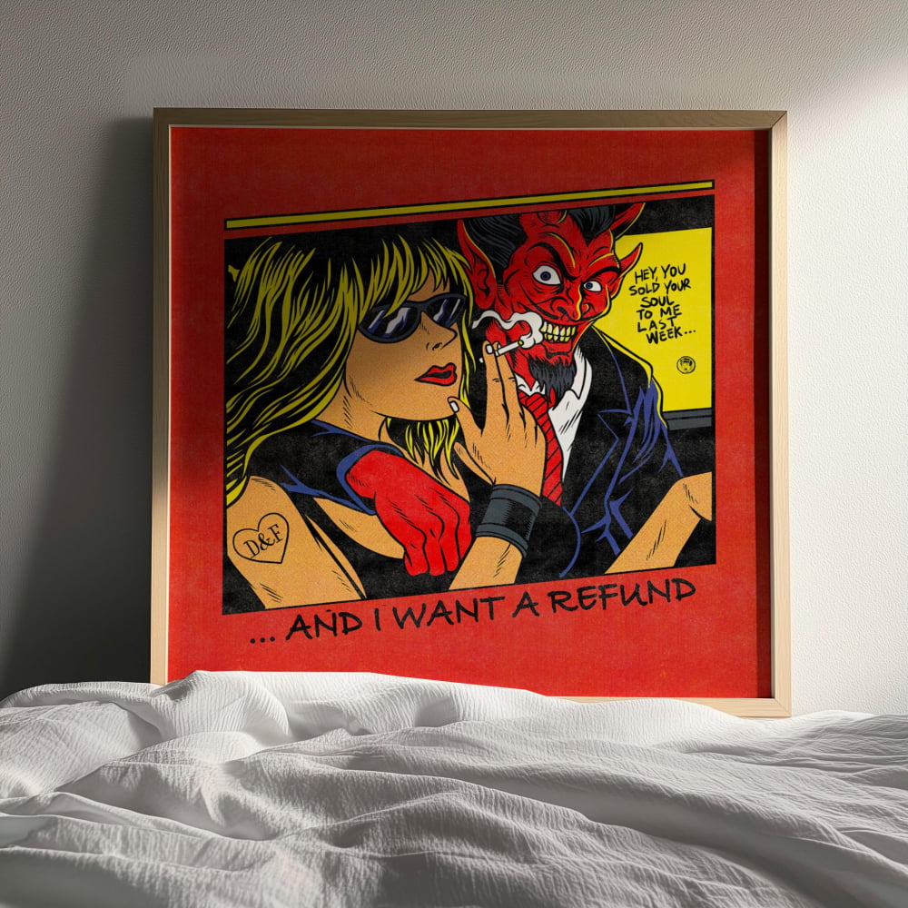 ’No Backsies’ Punk Art Print | Pop Art Poster – Satan Loves