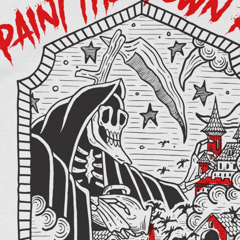 Women’s Paint the Town Red T-Shirt - Death & Friends Ltd -