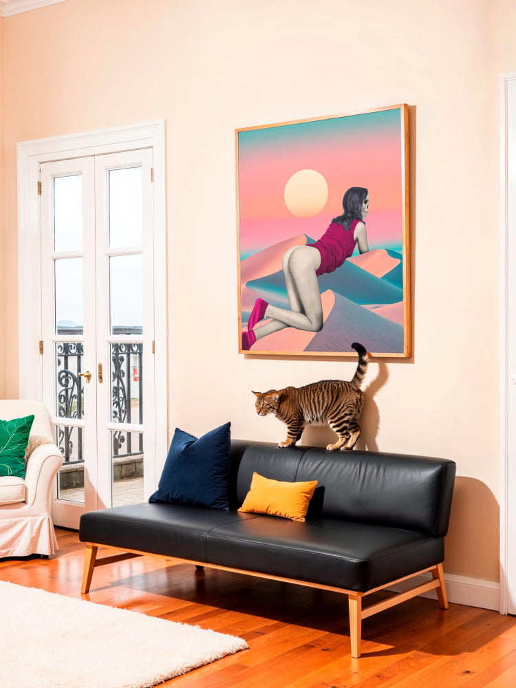 Pastel Surreal Collage – Skull Artwork With Retro