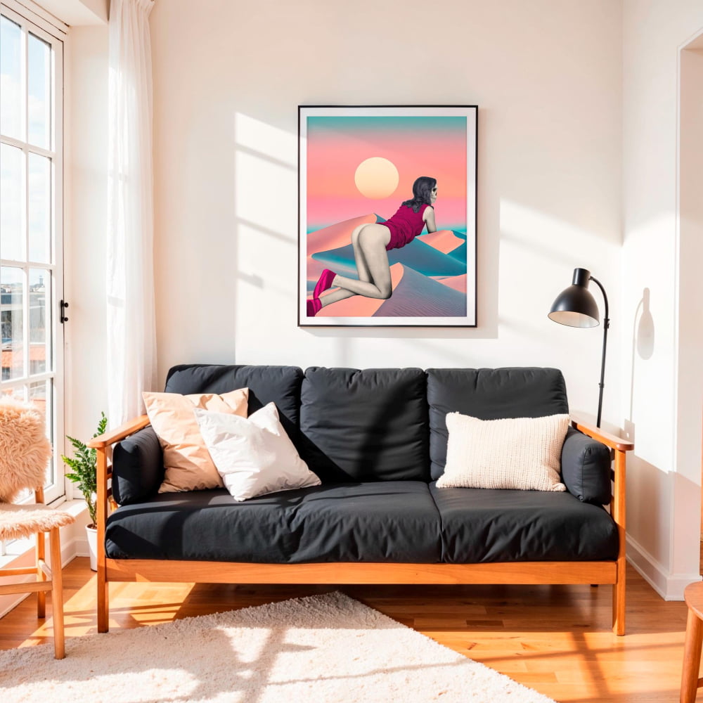 Pastel Surreal Collage – Skull Artwork With Retro
