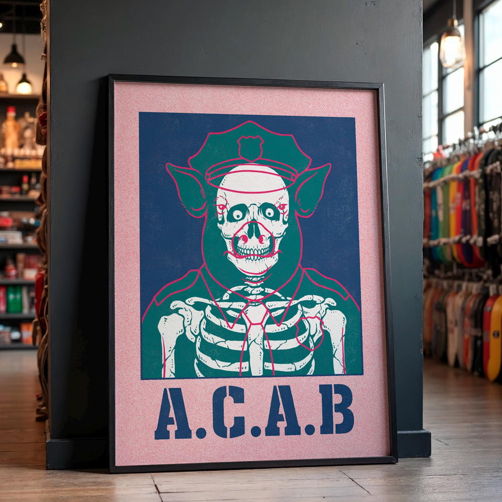 Political Punk Poster – Skater Punk Artwork | Defund