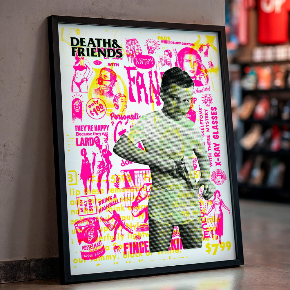 Punk Collage Poster – Little Bad Boy Skateboarding Art