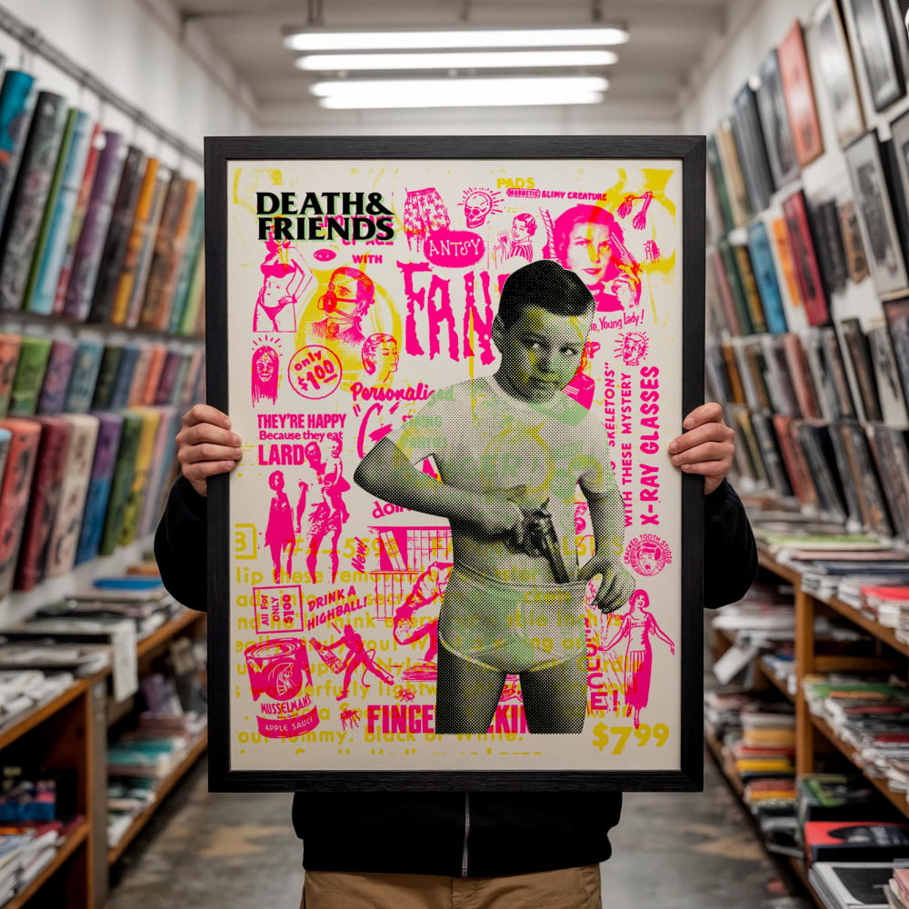 Punk Collage Poster – Little Bad Boy Skateboarding Art