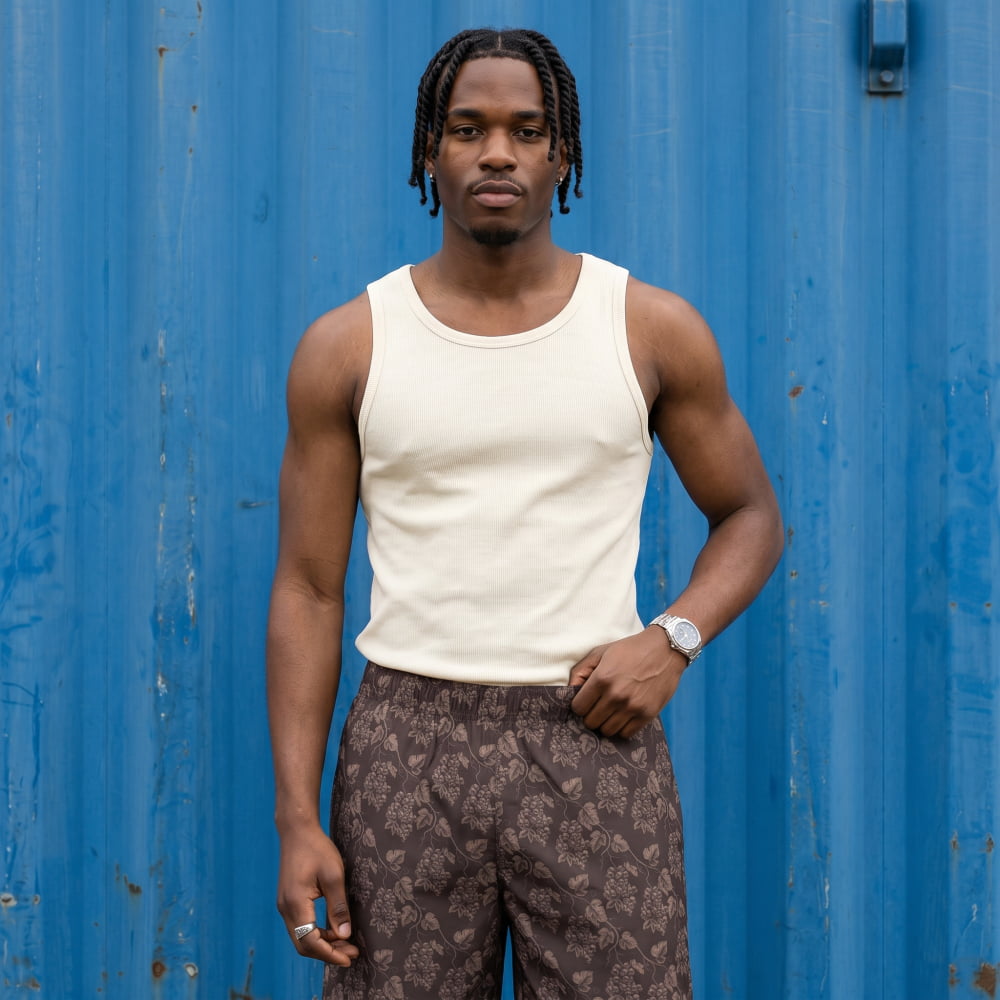 ’Sicilian Gravevine’ Brown Swim Shorts - Summer Goth