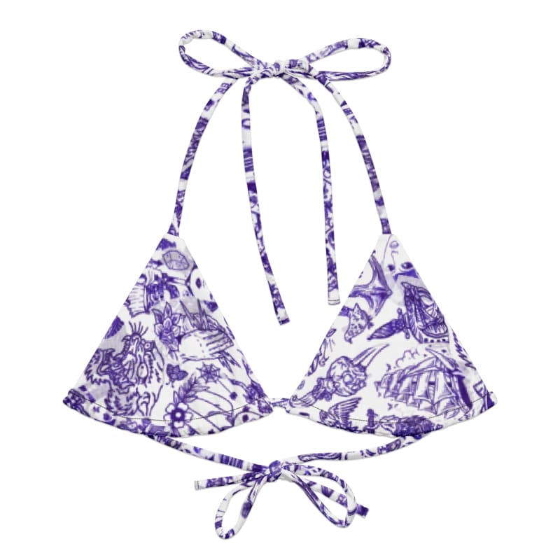 ’Stencil’ String Tattoo Bikini Top - Death and Friends