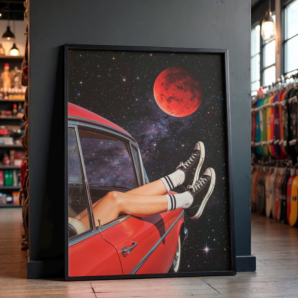 Surreal Collage Art – Retro Space Poster | Vintage Sci-Fi