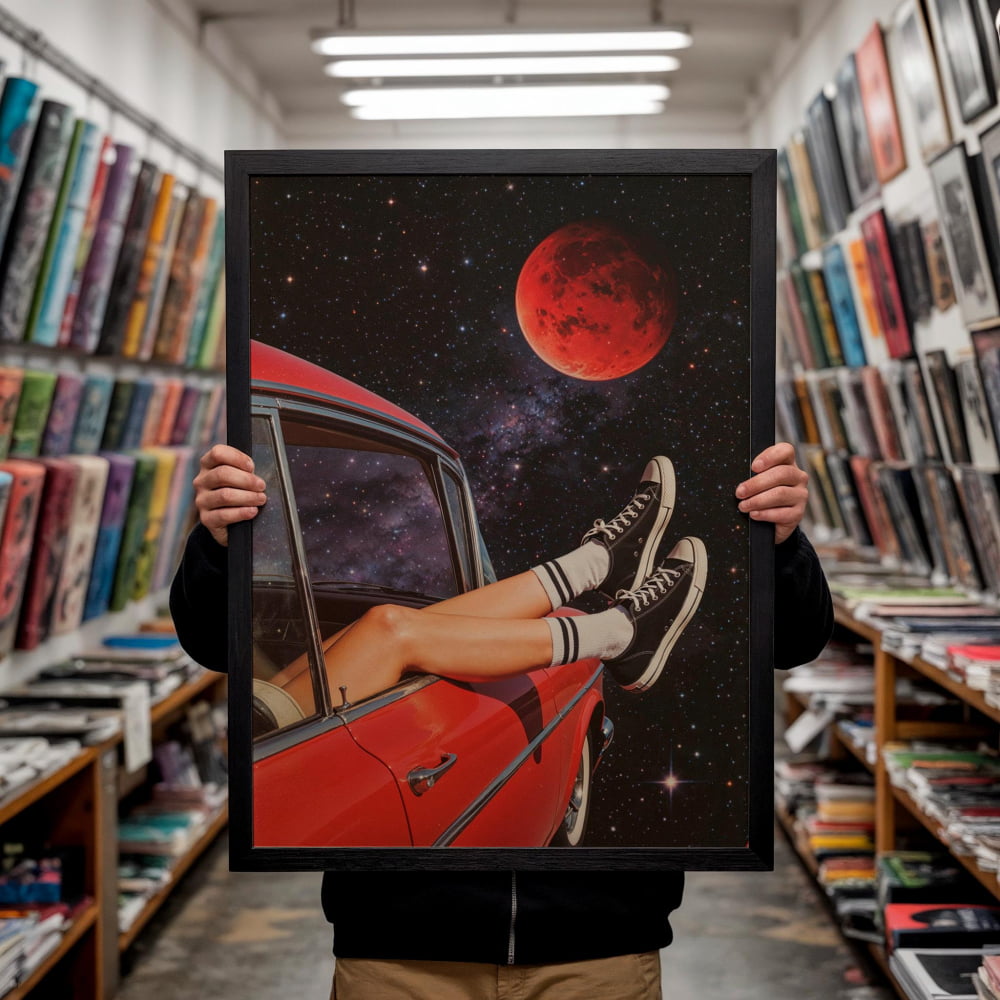 Surreal Collage Art – Retro Space Poster | Vintage Sci-Fi