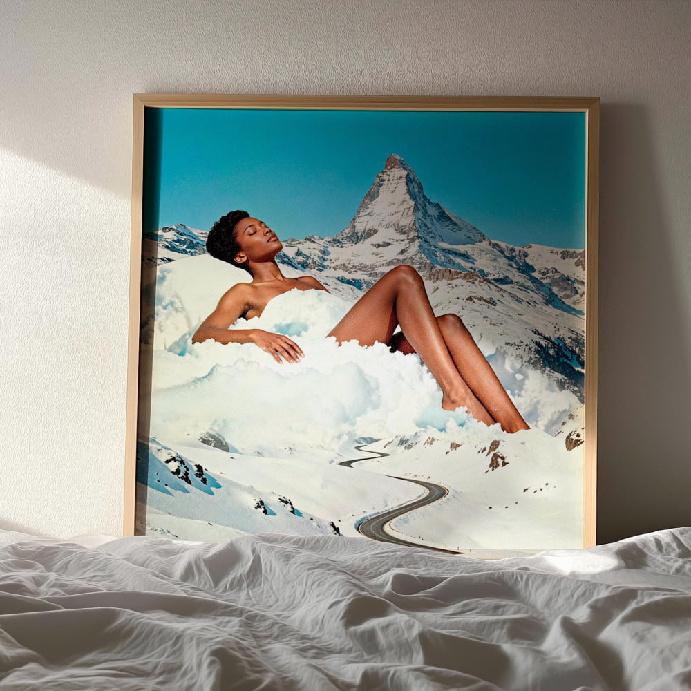 Surrealist Collage Art – Alpine Leisure Retro 1960s Print