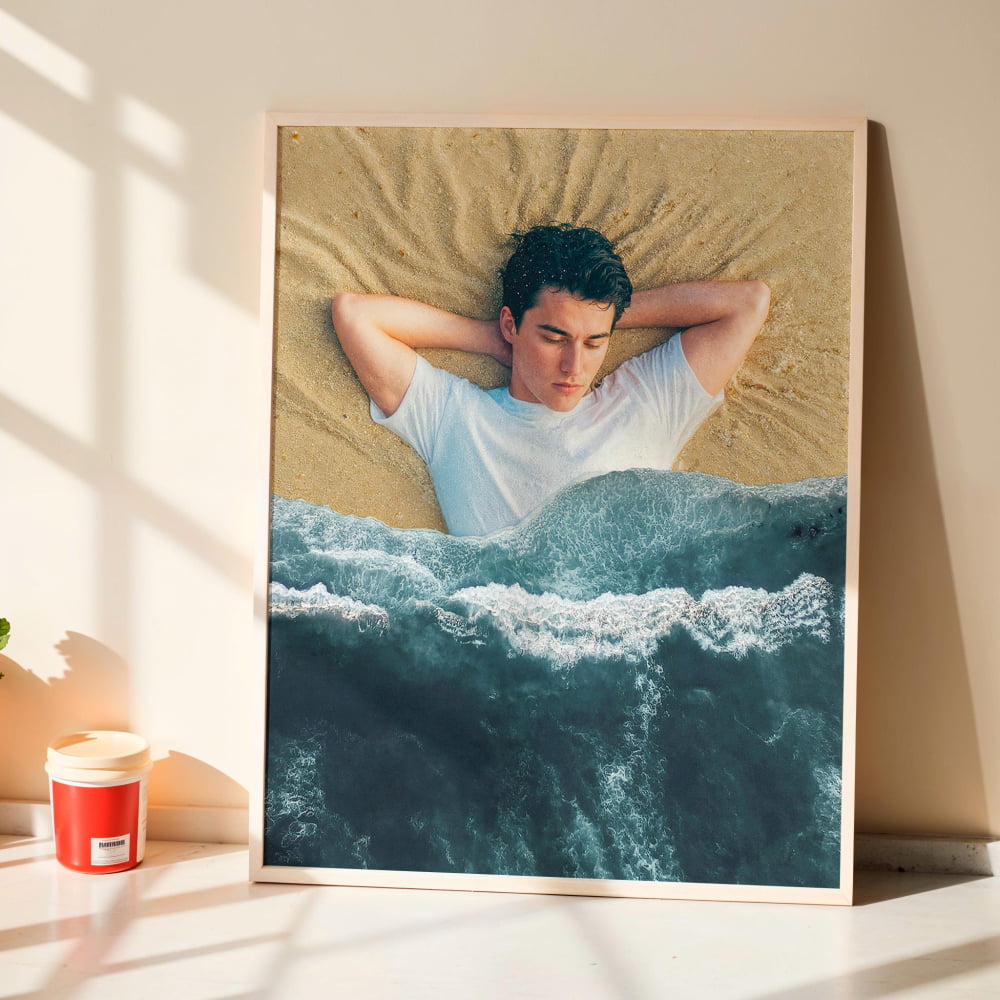 Surrealist Collage Art - Sleeping Beach Collage | Ocean
