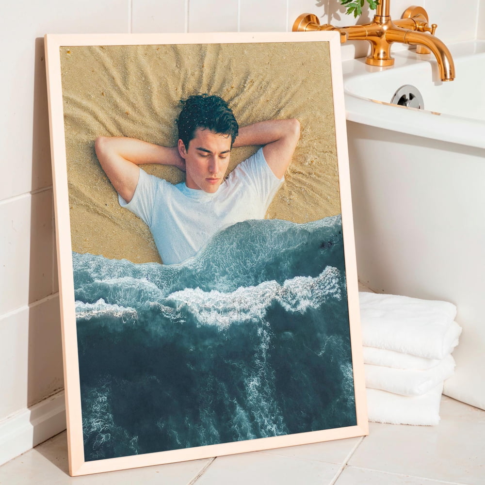 Surrealist Collage Art - Sleeping Beach Collage | Ocean