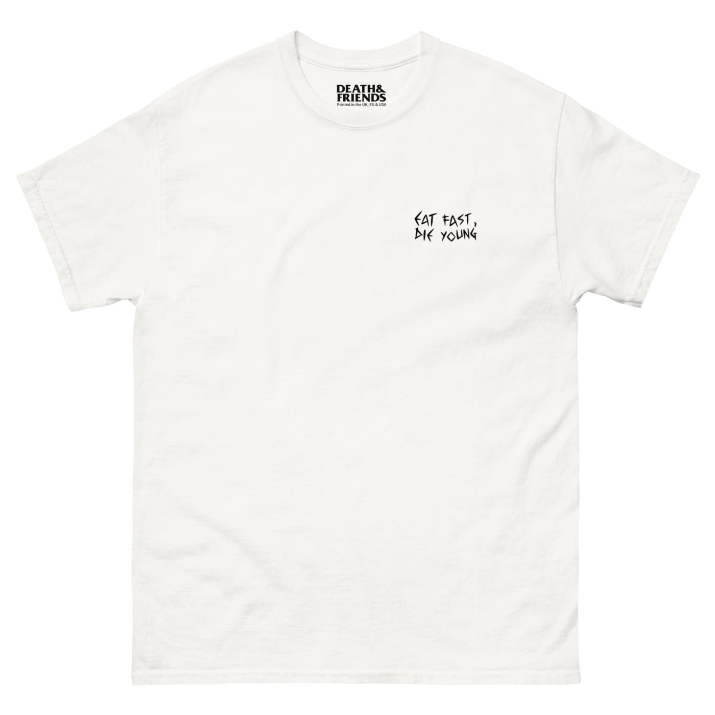 Eat Fast Die Young t - shirt - Death and Friends by Pizza