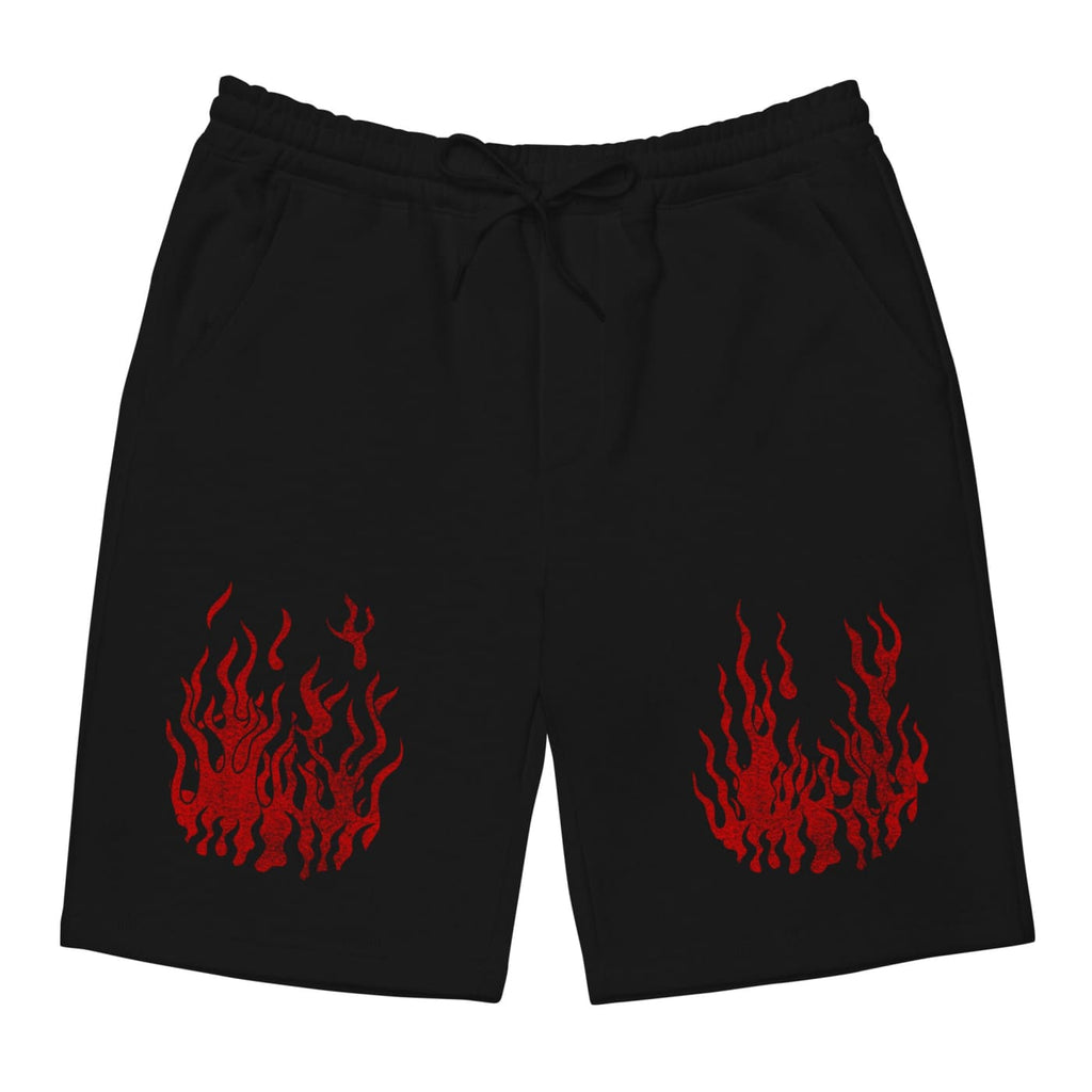 Flaming Men’s Fleece Shorts - Punk Gym Clothes & Goth