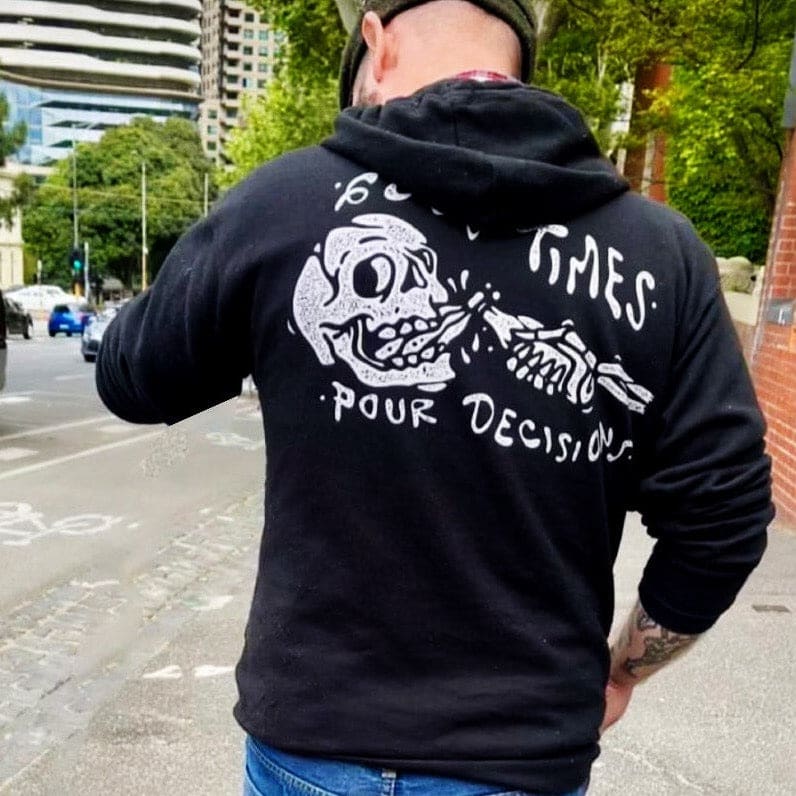 Good Times Pour Decisions Hoodie - Vintage Beer Hooded